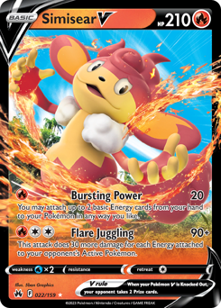 Pokemon Crown Zenith Simisear V - 22