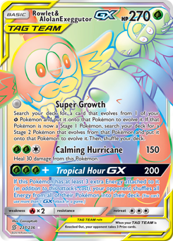 Pokemon Unified Minds Rowlet & Alolan Exeggutor-GX - 237