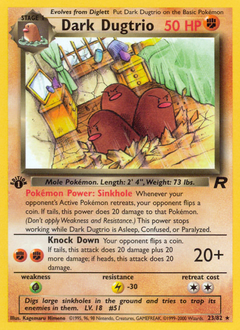 Pokemon Team Rocket Dark Dugtrio - 23
