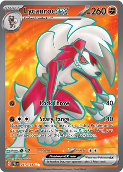 Pokemon Paldea Evolved Lycanroc ex - 241