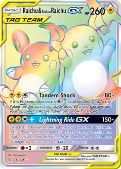 Pokemon Unified Minds Raichu & Alolan Raichu-GX - 241