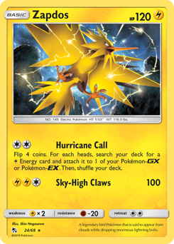 Pokemon Hidden Fates Zapdos - 24