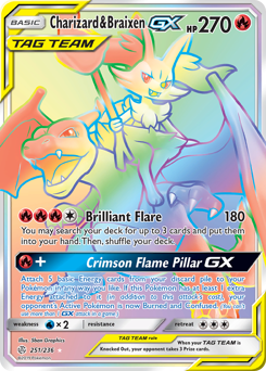 Pokemon Cosmic Eclipse Charizard & Braixen-GX - 251