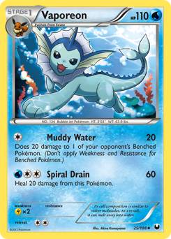 Pokemon Dark Explorers Vaporeon - 25