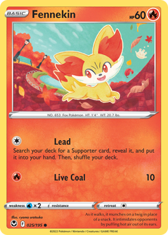 Pokemon Silver Tempest Fennekin - 25