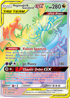 Pokemon Cosmic Eclipse Naganadel & Guzzlord-GX - 260