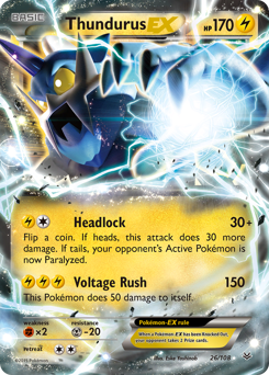 Pokemon Roaring Skies Thundurus-EX - 26