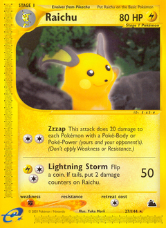 Pokemon Skyridge Raichu - 27