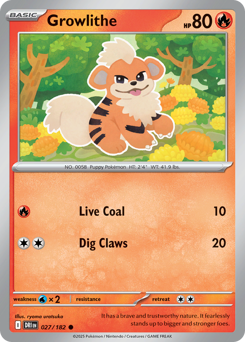 Pokemon Destined Rivals Growlithe - 27