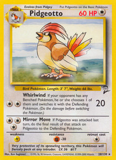 Pokemon Base Set 2 Pidgeotto - 28