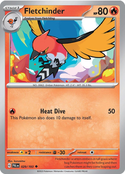 Pokemon Paldea Evolved Fletchinder - 29
