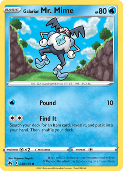 Pokemon Crown Zenith Galarian Mr. Mime - 30