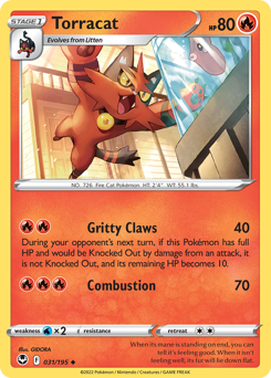 Pokemon Silver Tempest Torracat - 31