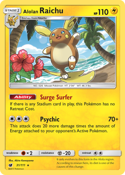 Pokemon Crimson Invasion Alolan Raichu - 31