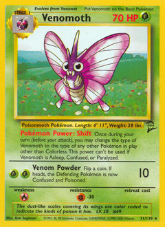 Pokemon Base Set 2 Venomoth - 31