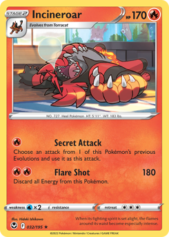 Pokemon Silver Tempest Incineroar - 32