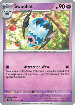 Pokemon Paldean Fates Swoobat - 33