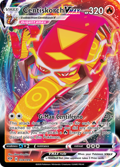 Pokemon Darkness Ablaze Centiskorch VMAX - 34