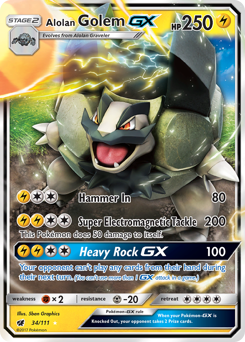 Pokemon Crimson Invasion Alolan Golem-GX - 34