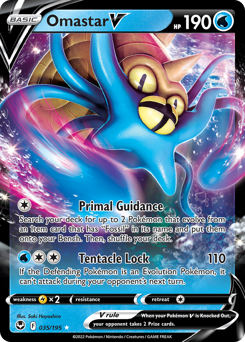 Pokemon Silver Tempest Omastar V - 35