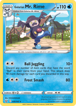 Pokemon Battle Styles Galarian Mr. Rime - 35