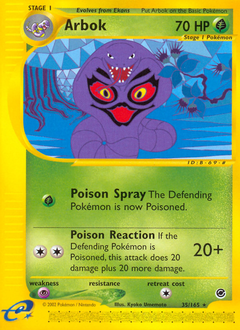 Pokemon Expedition Base Set Arbok - 35