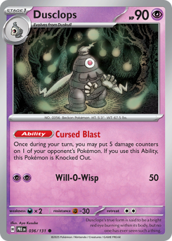 Pokemon Prismatic Evolutions Dusclops - 36