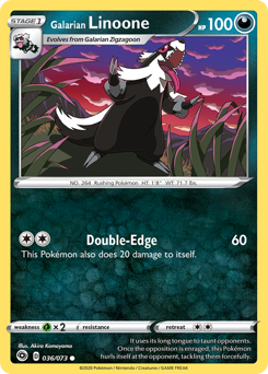 Pokemon Champion's Path Galarian Linoone - 36