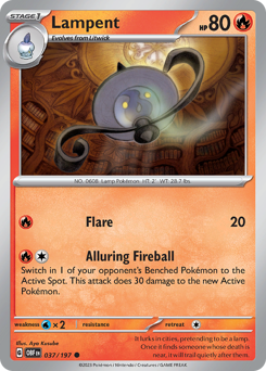 Pokemon Obsidian Flames Lampent - 37