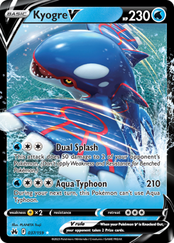 Pokemon Crown Zenith Kyogre V - 37