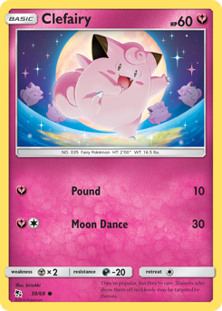 Pokemon Hidden Fates Clefairy - 39