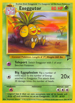 Pokemon Base Set 2 Exeggutor - 39