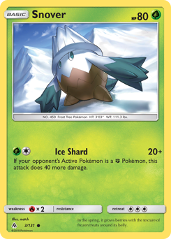 Pokemon Forbidden Light Snover - 3