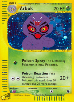 Pokemon Expedition Base Set Arbok - 3