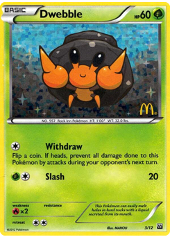 Pokemon McDonald's Collection 2012 Dwebble - 3