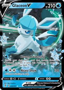 Pokemon Evolving Skies Glaceon V - 40