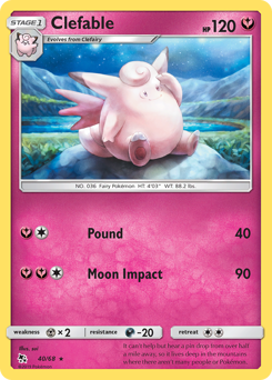 Pokemon Hidden Fates Clefable - 40