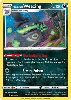 Pokemon Shining Fates Galarian Weezing - 42
