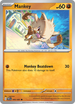 Pokemon Paldean Fates Mankey - 45