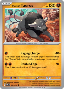 Pokemon Phantasmal Flames Paldean Tauros - 48