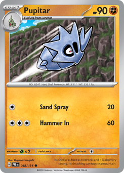Pokemon Prismatic Evolutions Pupitar - 48