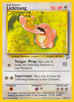 Pokemon Base Set 2 Lickitung - 48