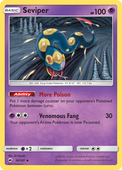 Pokemon Burning Shadows Seviper - 50