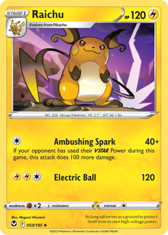 Pokemon Silver Tempest Raichu - 50