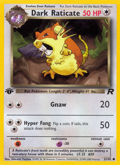 Pokemon Team Rocket Dark Raticate - 51