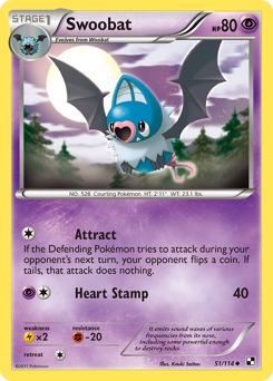 Pokemon Black & White Swoobat - 51