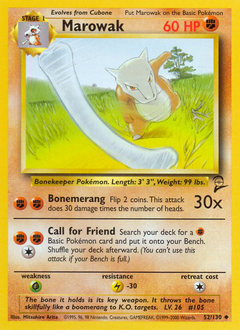 Pokemon Base Set 2 Marowak - 52