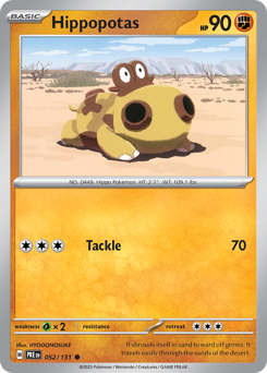 Pokemon Prismatic Evolutions Hippopotas - 52