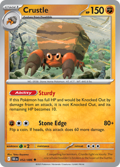 Pokemon Black Bolt Crustle - 52