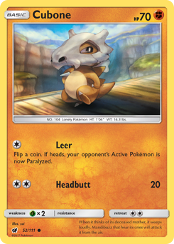 Pokemon Crimson Invasion Cubone - 52